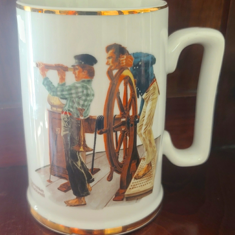 Set of 8 Vintage Norman Rockwell museum mugs
